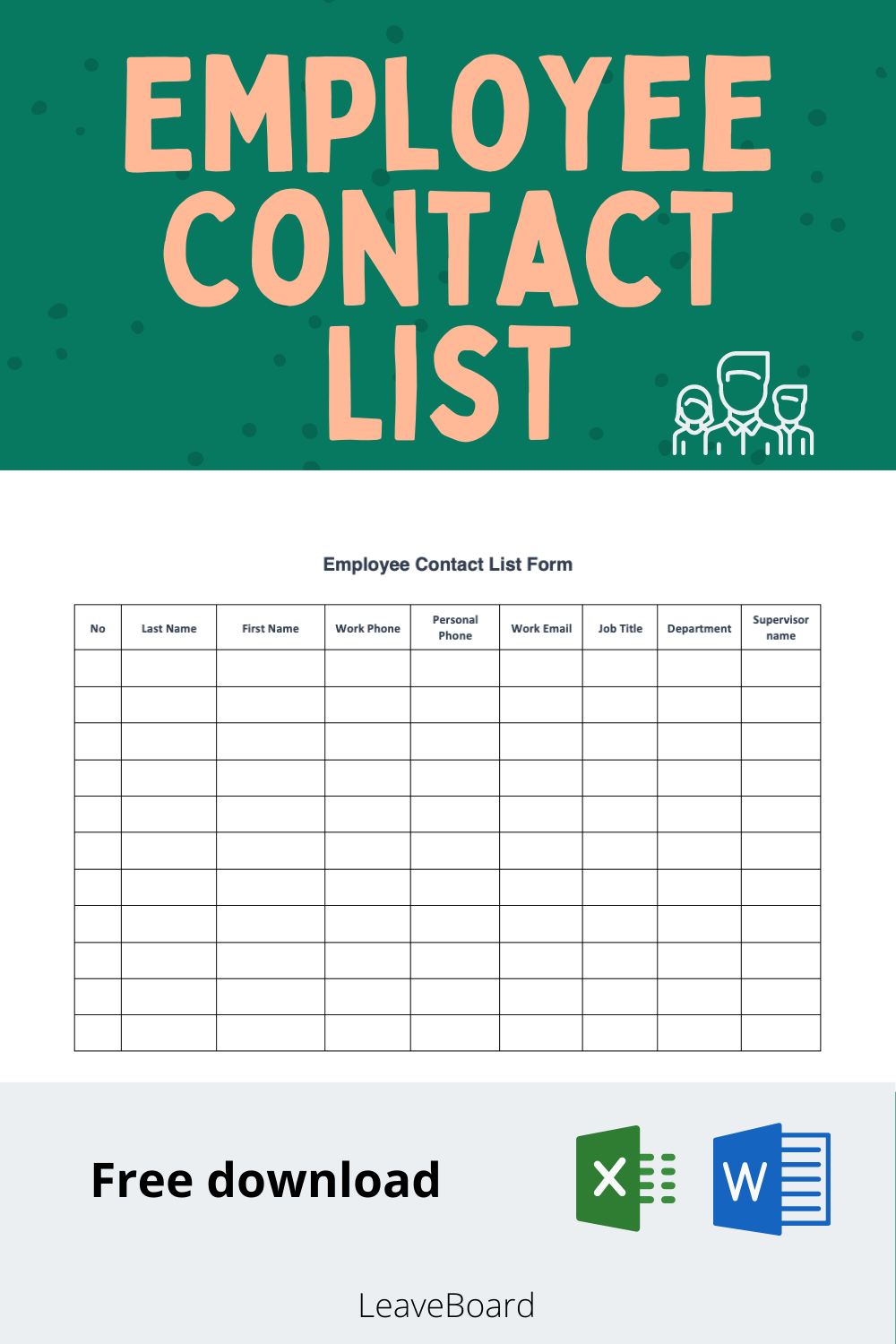 Employee contact List template