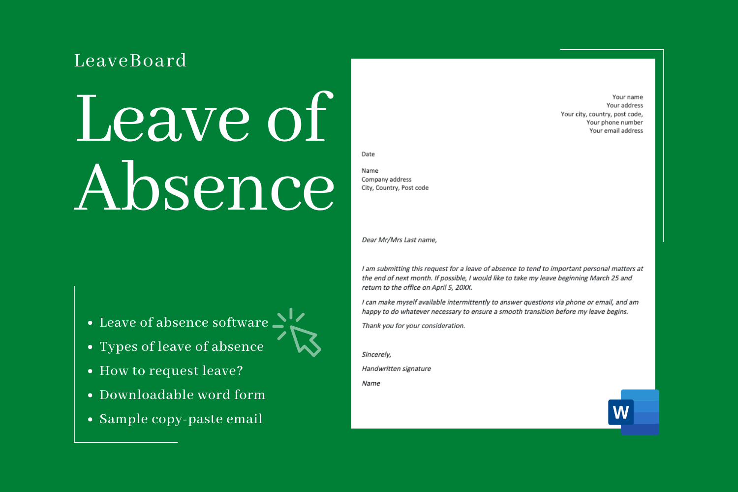 Leave of absence - Learn how to take leave of absence from work