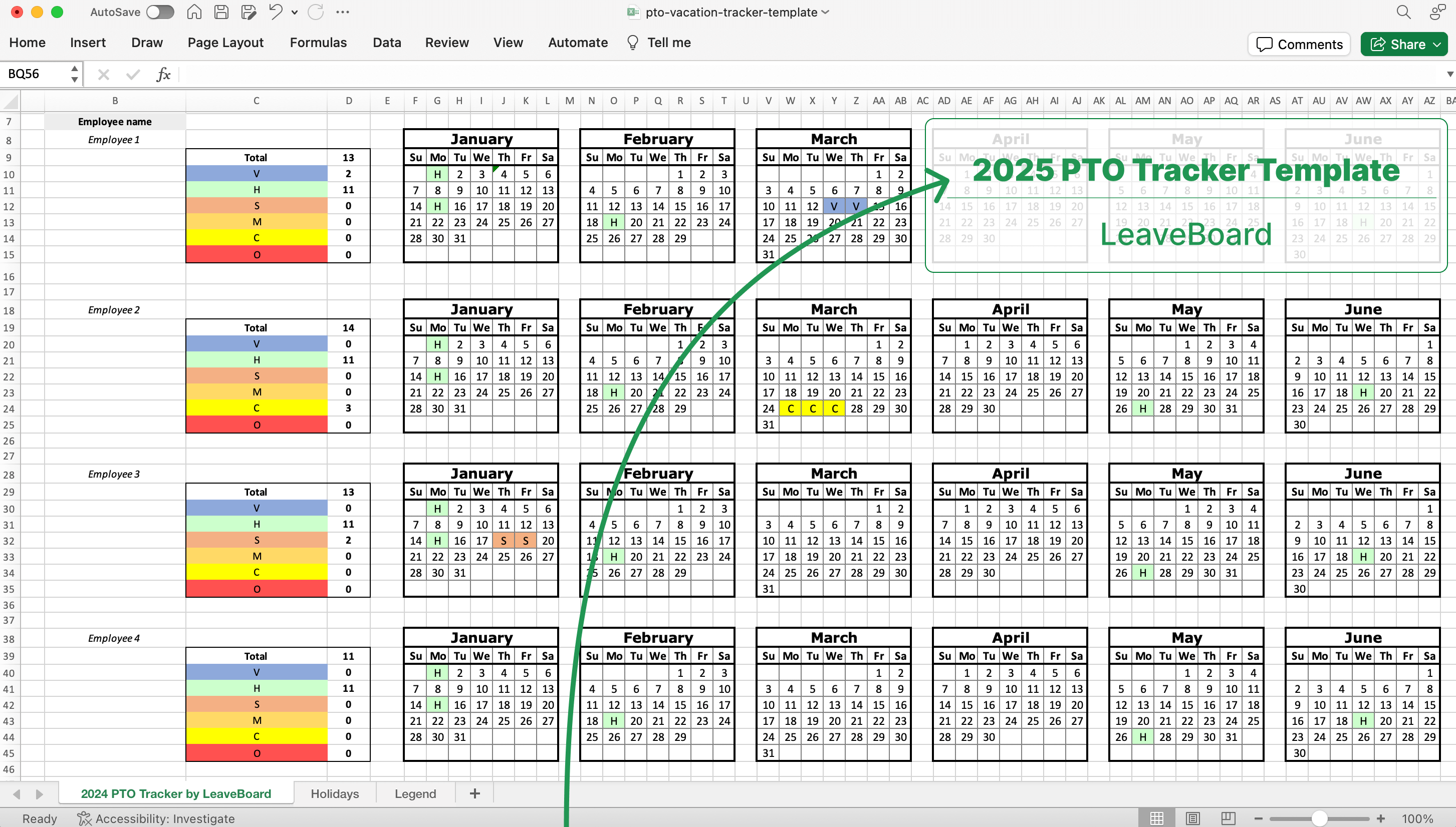 Free PTO Tracking Excel Spreadsheet | Updated for 2025 | Leave Board